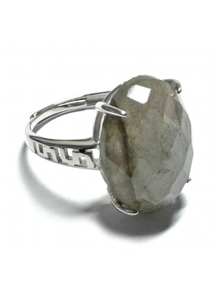 Bague Labradorite Facettée Ovale en Argent 925