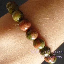 Bracelet en Unakite - Boules de 8 mm
