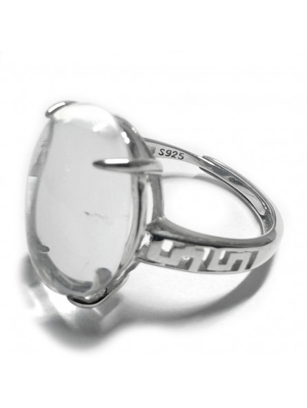 Bague Cristal de Roche Ovale en Argent 925