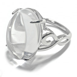 Bague Cristal de Roche Ovale en Argent 925