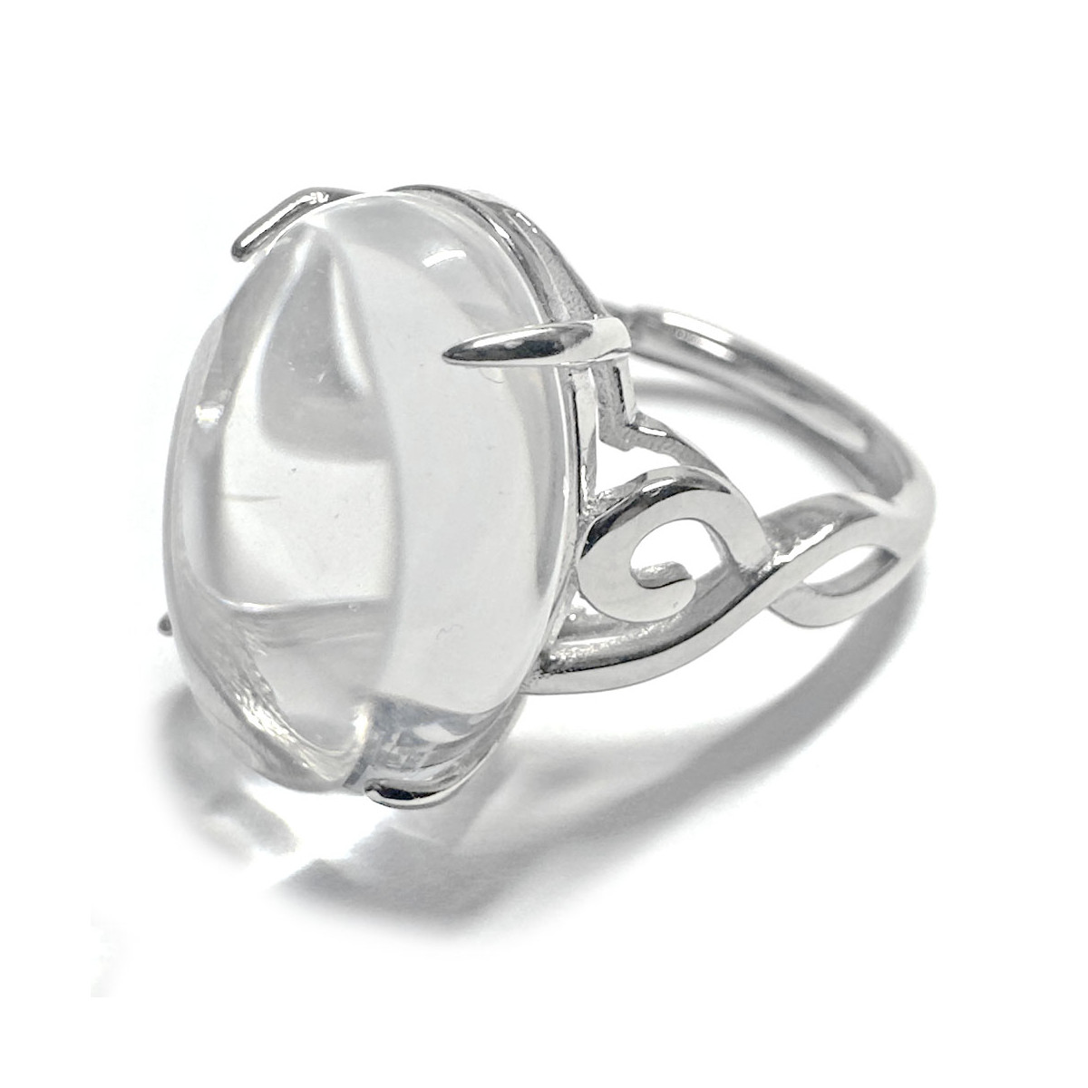 Bague Cristal de Roche Ovale en Argent 925