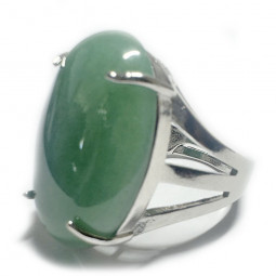 Bague Ovale en Aventurine Verte