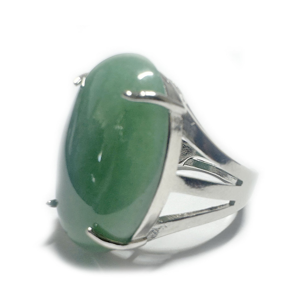 Bague Ovale en Aventurine Verte