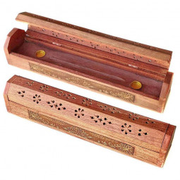 Porte Encens en Bois Avec Fleur de lotus