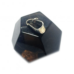 Pendentif Dodécaèdre en Quartz Fumé