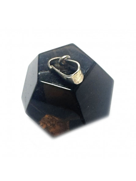 Pendentif Dodécaèdre en Quartz Fumé