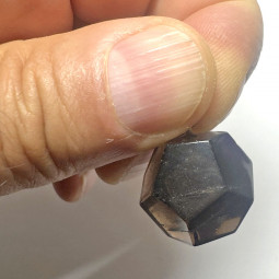 Pendentif Dodécaèdre en Quartz Fumé