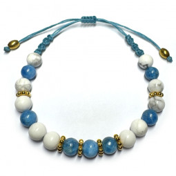 Bracelet Boules Création en Macramé avec Howlite & Apatite