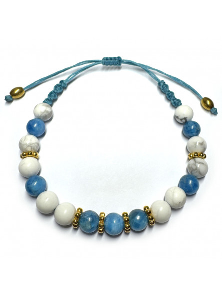 Bracelet Boules Création en Macramé avec Howlite & Apatite