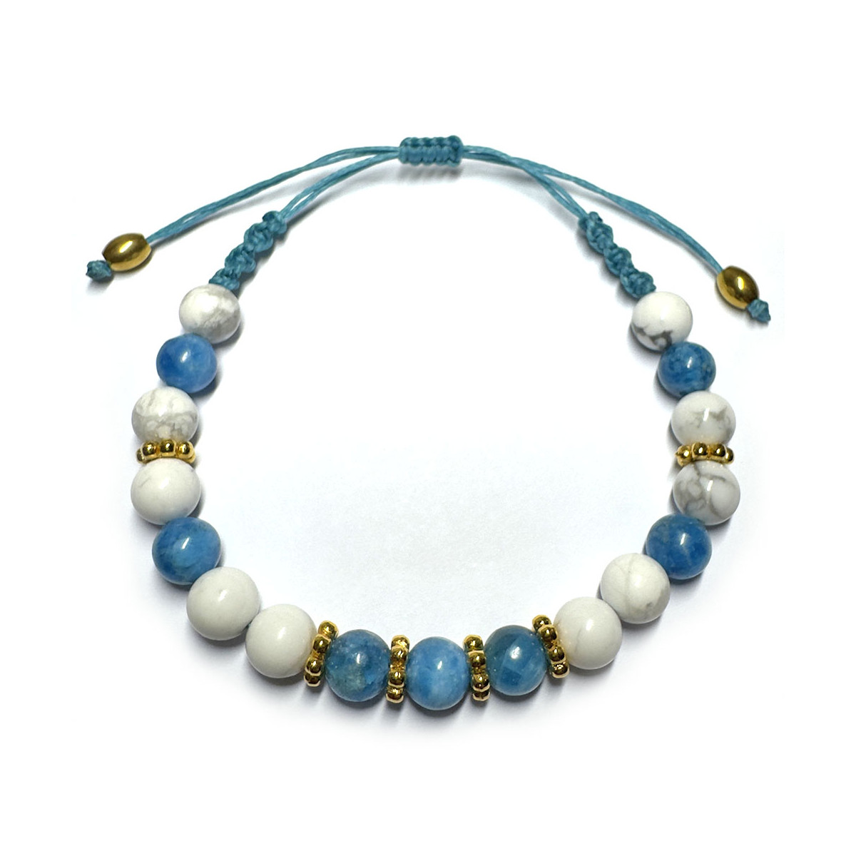 Bracelet Boules Création en Macramé avec Howlite & Apatite