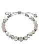Bracelet Création Macramé en Quartz Rose, Pierre de Lune & Cristal de Roche