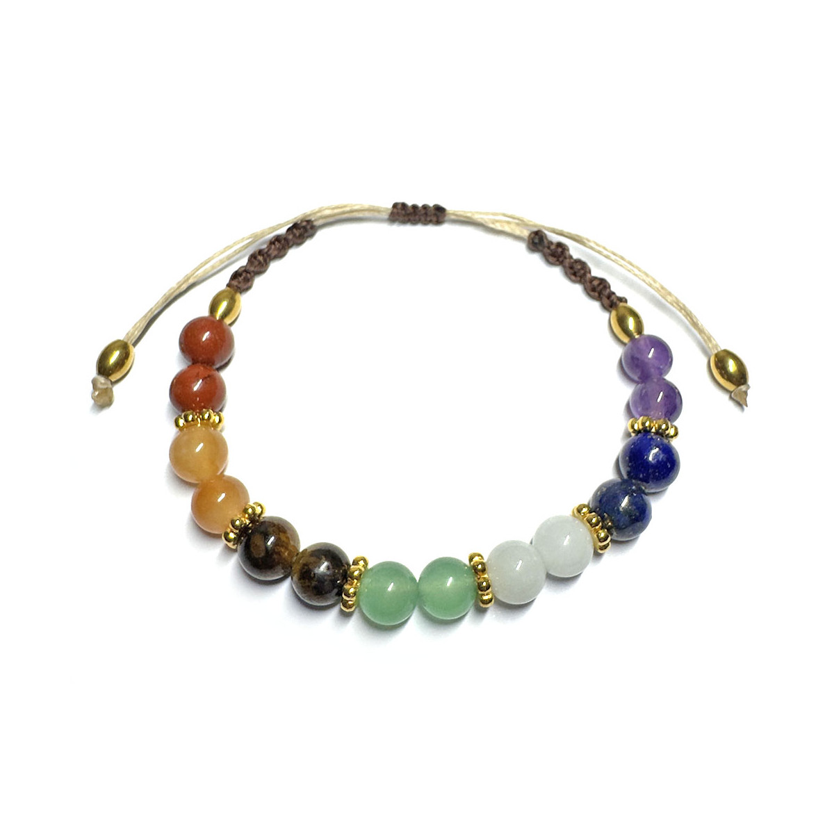Bracelet Boules Macramé 7 Chakras