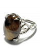 Bague en Oeil de Tigre Ovale en Argent 925