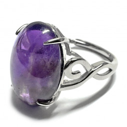 Bague en Améthyste Ovale et Argent 925