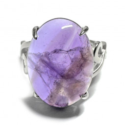 Bague en Améthyste Ovale et Argent 925