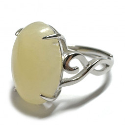 Bague en Calcite Jaune Ovale et Argent 925
