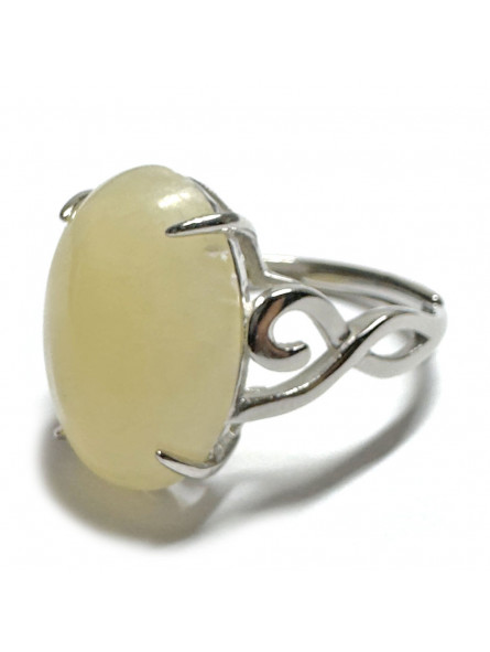 Bague en Calcite Jaune Ovale et Argent 925