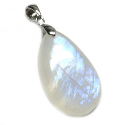 Pendentif Cabochon en Pierre de Lune et Argent - 38mm