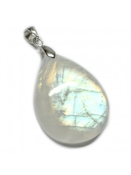 Pendentif Cabochon en Pierre de Lune et Argent - 34mm