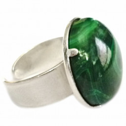 Bague Argent & Malachite