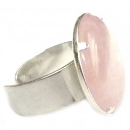Bague Argent & Quartz Rose