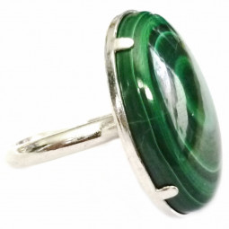 Bague Argent & Malachite