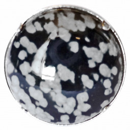 Bague Argent & Obsidienne Neige
