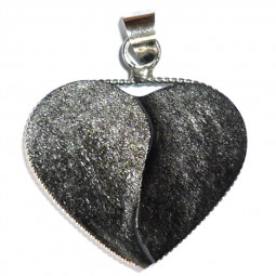 Pendentif en Obsidienne Argentée