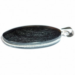 Pendentif en Obsidienne Argentée