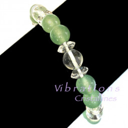 Bracelet en Cristal de Roche & Aventurine Verte