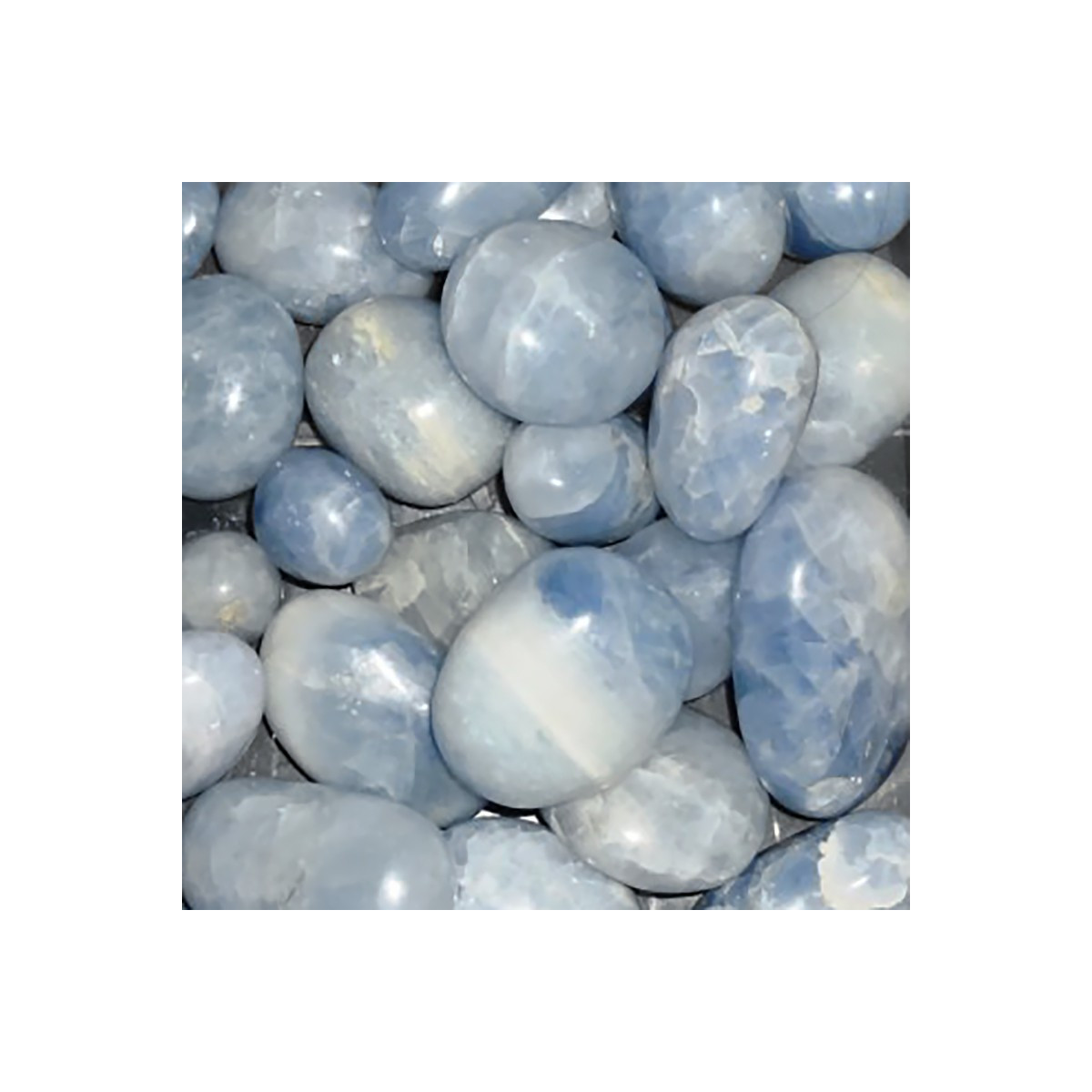 Galet de Calcite Bleue