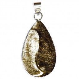 Pendentif en Obsidienne Dorée