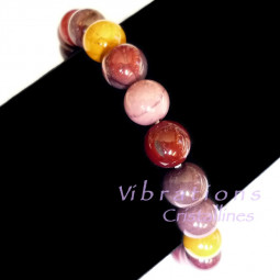 Bracelet Boules en Jaspe Mokaïte Vibrations Cristallines
