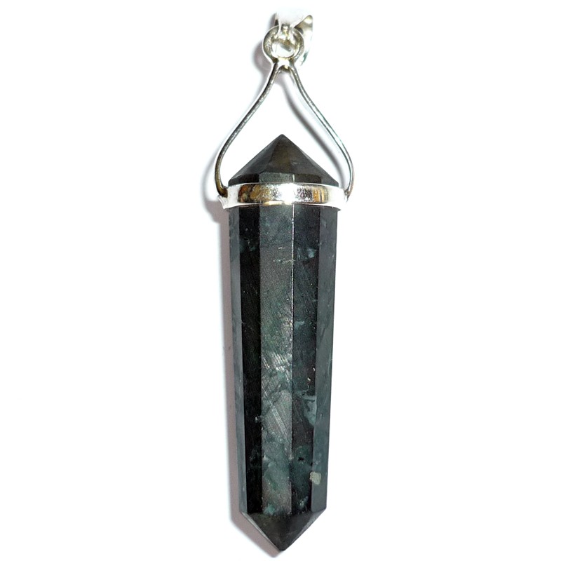 Pendentif en Shungite & Argent en Forme de Pointe