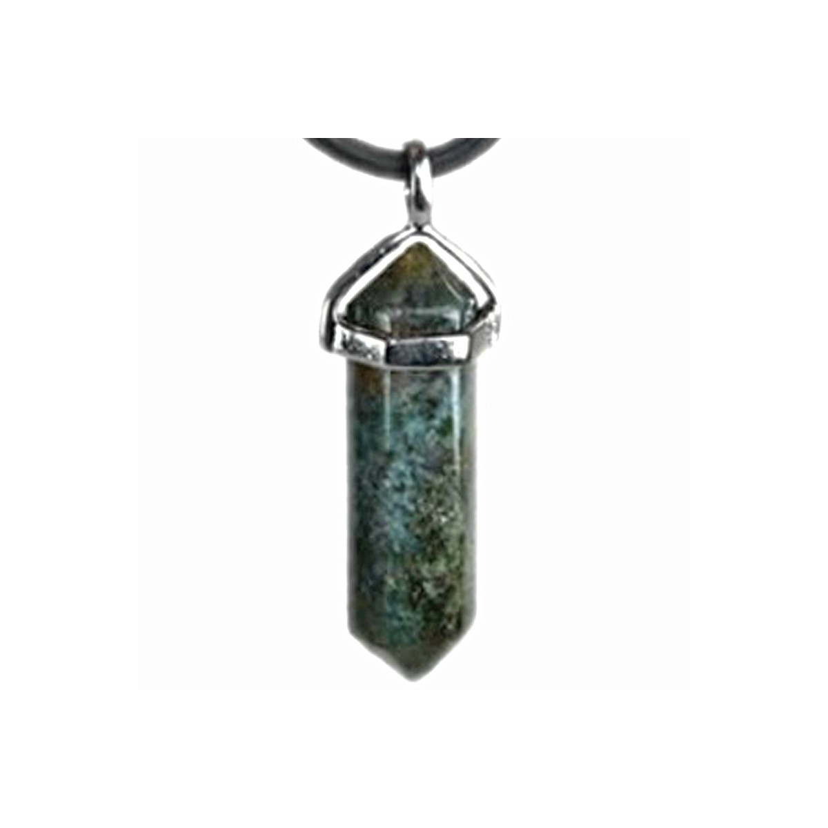 Pendentif Pointe en Agate Mousse