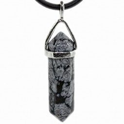 Pendentif Pointe en Obsidienne Neige