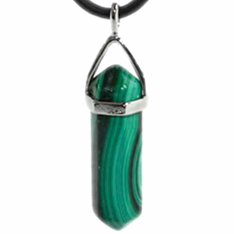 Pendentif Pointe en Malachite Vibrations Cristallines