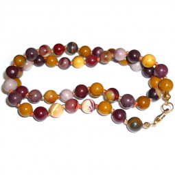 Collier Boules en Jaspe Mokaïte