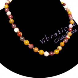 Collier Boules en Jaspe Mokaïte