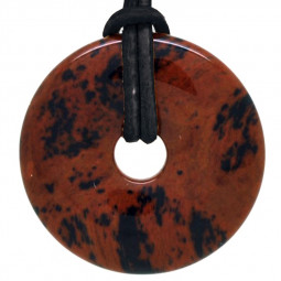 Pendentif Donut en Obsidienne Acajou