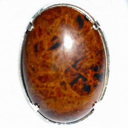 Bague Argent & Obsidienne Acajou