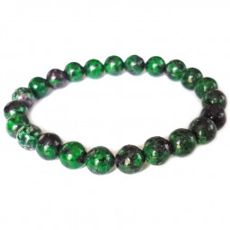 Bracelet Boules en Rubis sur Zoïsite