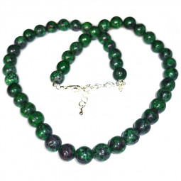 Collier en Rubis sur Zoïsite - Boules de 6mm