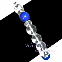 Bracelet en Cristal de Roche & Lapis-Lazuli