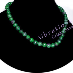 Collier en Rubis sur Zoïsite - Boules de 6mm
