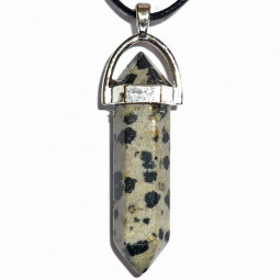 Pendentif Pointe en Jaspe Dalmatien