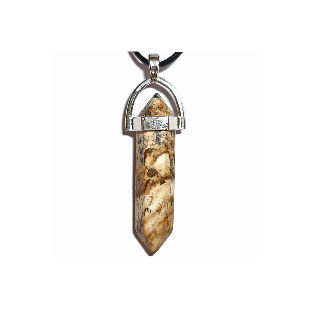 Pendentif Pointe en Jaspe Paysage