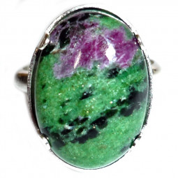 Bague Argent & Rubis sur Zoïsite