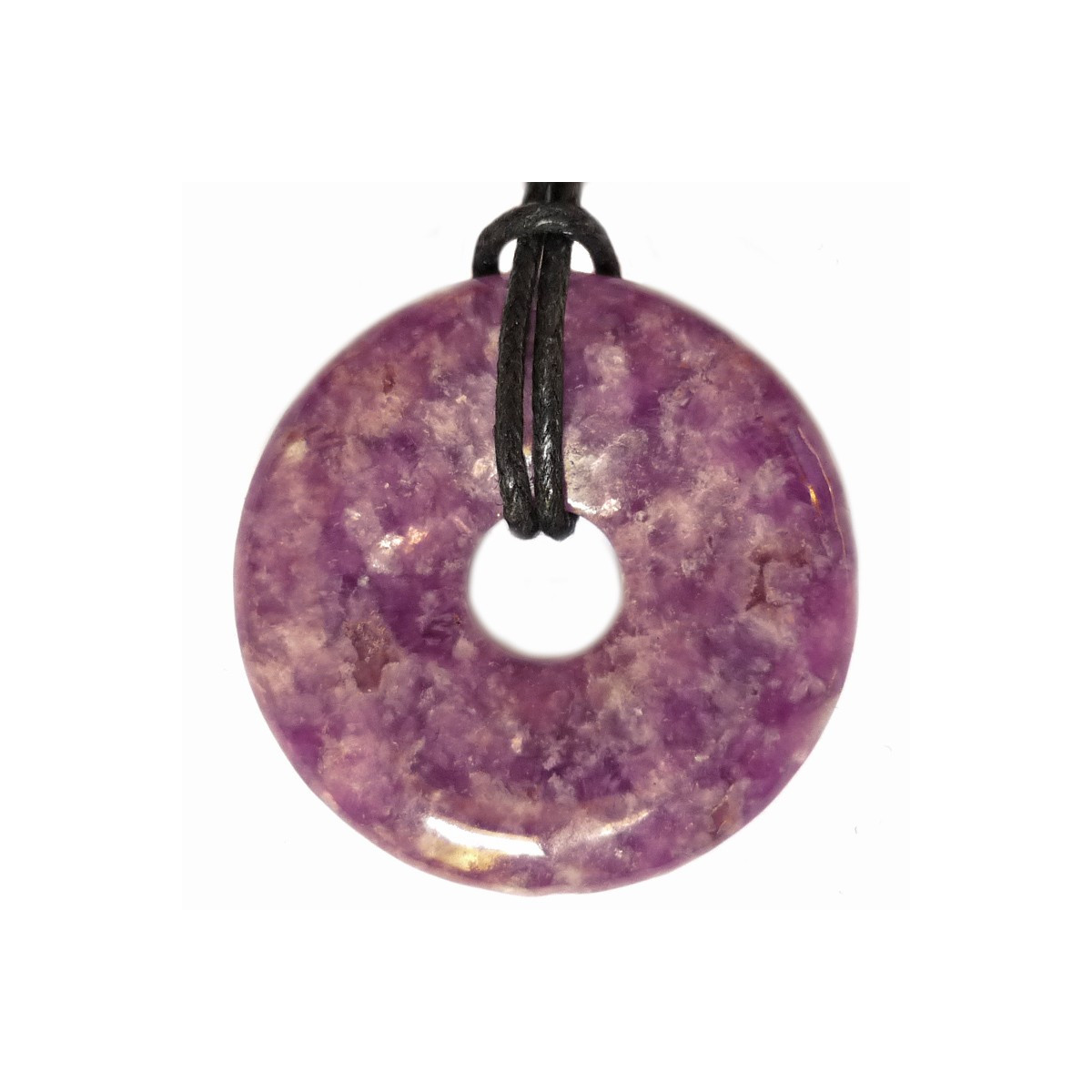 Pendentif Donut en Lépidolite Violette