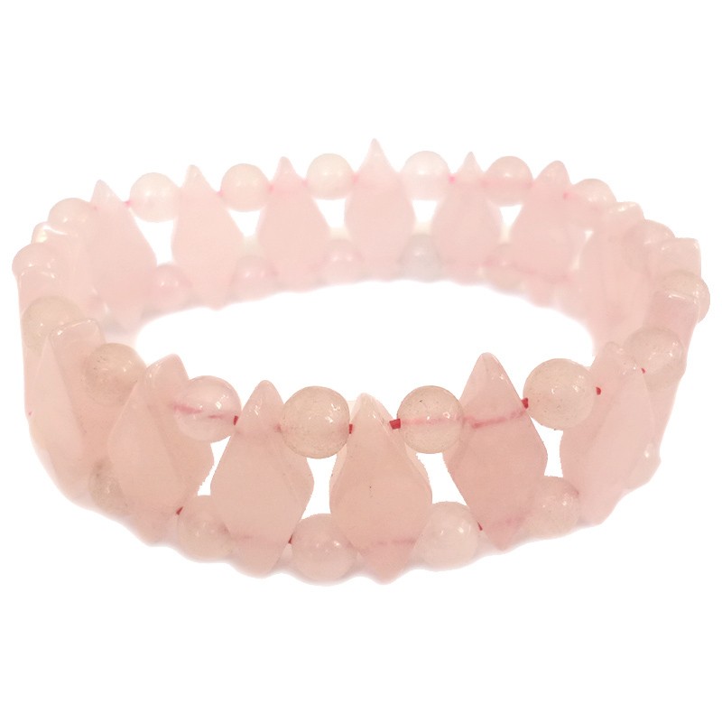 Bracelet en Quartz Rose de Style Maya